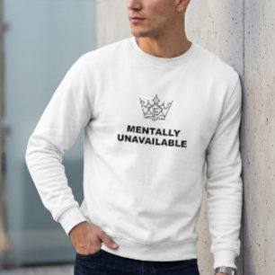 Mentally Unavailable Crewneck Trui Wit