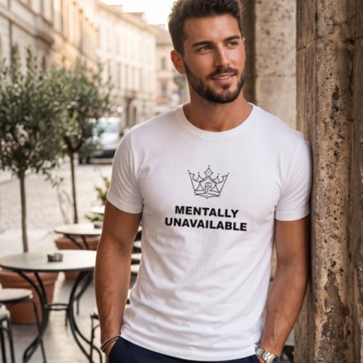 Mentally Unavailable Kroon T-shirt Wit