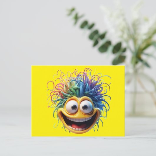Mentally Unbalanced Smiley Briefkaart (Staand voorkant)