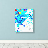 Mentalmorphosis Blauw Wit Abstract Canvas Afdruk (Insitu (Houten vloer))