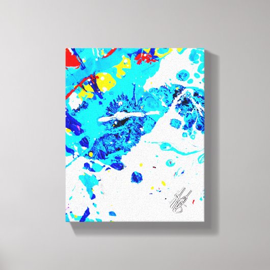 Mentalmorphosis Blauw Wit Abstract Canvas Afdruk (Voorkant)