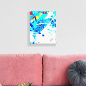 Mentalmorphosis Blauw Wit Abstract Canvas Afdruk (Insitu (Woonkamer))