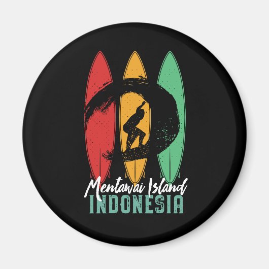 Mentawai Island Indonesia  Retro Surfing Magneet (Voorkant)