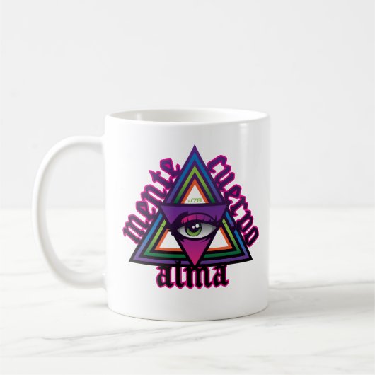 Mente Cuerpo Alma Coffee mok Spaans spiritualiteit (Links)