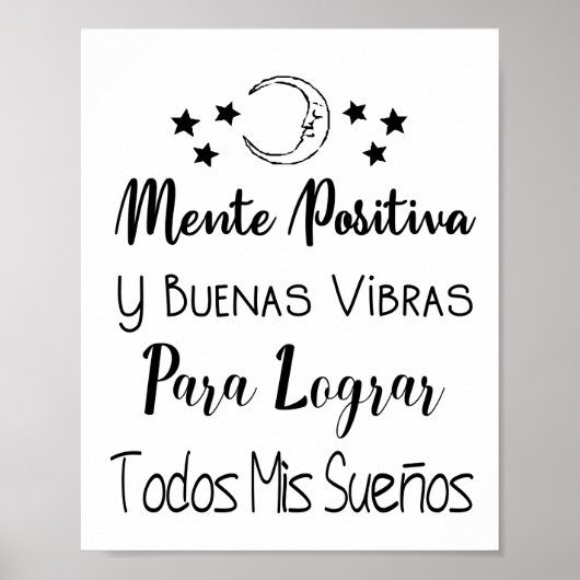 Mente positiva y buenas vibras poster (Voorkant)