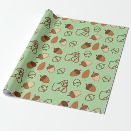 Menthol Green Seamless Wrapping Paper: Hazelnoten Cadeaupapier