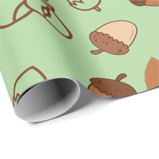 Menthol Green Seamless Wrapping Paper: Hazelnoten Cadeaupapier (Rol Hoek)