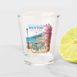 Menton bicycle French Riviera Shot Glass Glas