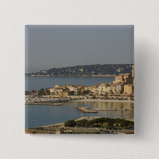 Menton, Côte d'Azur, Frankrijk. Vierkante Button 5,1 Cm (Voorkant)