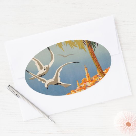  Menton CoTe D'azur Ovale Sticker (Envelop)