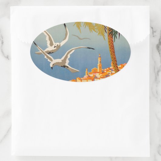  Menton CoTe D'azur Ovale Sticker (Tas)