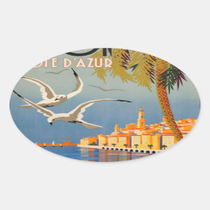 Menton CoTe D'azur Ovale Sticker