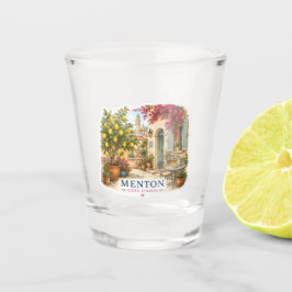 Menton Côte d'Azur Patio Watercolor Souvenir Shot Glas