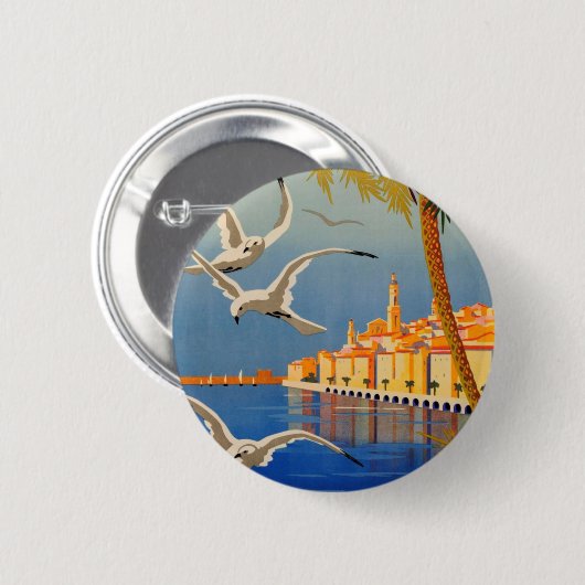 Menton CoTe D'azur Ronde Button 5,7 Cm (Voorkant /achterkant)