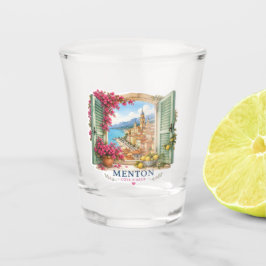 Menton Côte d'Azur Window Watercolor Souvenir Shot Glas