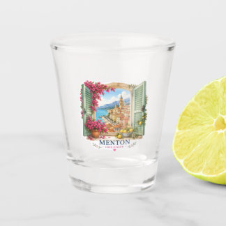 Menton Côte d'Azur Window Watercolor Souvenir Shot Glas