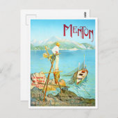 Menton France vintage-reis Briefkaart (Voorkant / Achterkant)