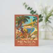 Menton France vintage-reis Briefkaart (Staand voorkant)