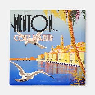 Menton France vintage-reis Magneet
