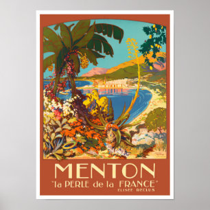 Menton France vintage-reis Poster
