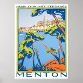 Menton France vintage-reis Poster (Voorkant)