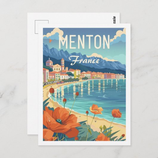 Menton Frankrijk Beroemde Vintage Reisplaats Briefkaart (Voorkant / Achterkant)