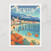 Menton Frankrijk Beroemde Vintage Reisplaats Briefkaart (Voorkant)