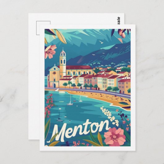 Menton Frankrijk Beroemde Vintage Reisplaats Briefkaart (Voorkant / Achterkant)