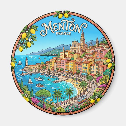 Menton Frankrijk Magneet (Voorkant)