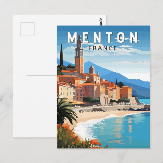 Menton Frankrijk Reizen Kunst Vintage Briefkaart (Voorkant / Achterkant)