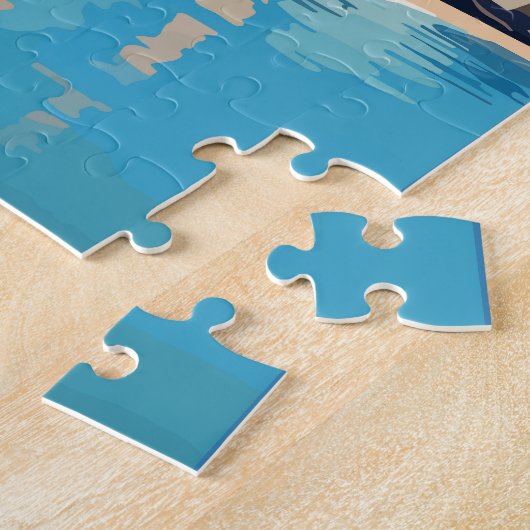 Menton Frankrijk Reizen Kunst Vintage Legpuzzel (Zijkant)