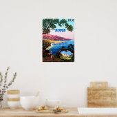 MENTON French Riviera Cote D' Azur France Travel Poster (Keuken)