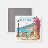 Menton French Riviera Magnet - bicycle (Voorkant / Achterkant)