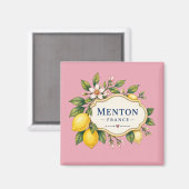 Menton French Riviera Magnet - Dusty pink Lemon (Voorkant / Achterkant)