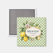 Menton French Riviera Magnet - Green Lemon (Voorkant / Achterkant)