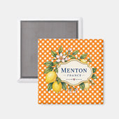 Menton French Riviera Magnet - Orange Lemon (Voorkant / Achterkant)