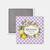 Menton French Riviera Magnet - Purple Lemon (Voorkant / Achterkant)