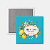 Menton French Riviera Magnet - turquoise Lemon (Voorkant / Achterkant)