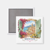 Menton French Riviera Magnet - View Through Window (Voorkant / Achterkant)