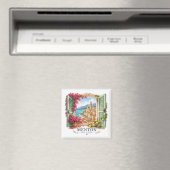 Menton French Riviera Magnet - View Through Window (Insitu (Vaatwasser))