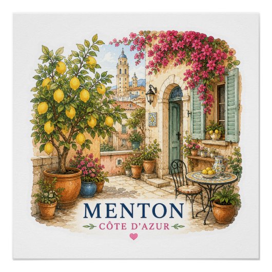 Menton French Riviera  - Patio Perfect Poster (Voorkant)