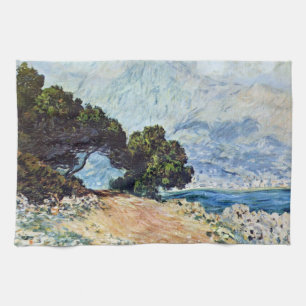 Menton gezien vanaf Cap Martin door Claude Monet Theedoek