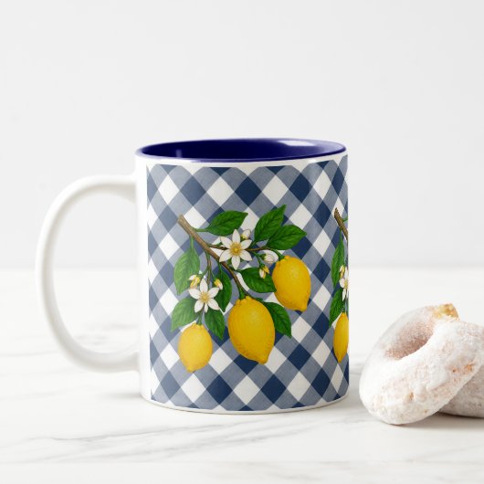 Menton Lemon Two-Tone Mug Tweekleurige Koffiemok (Met donut)