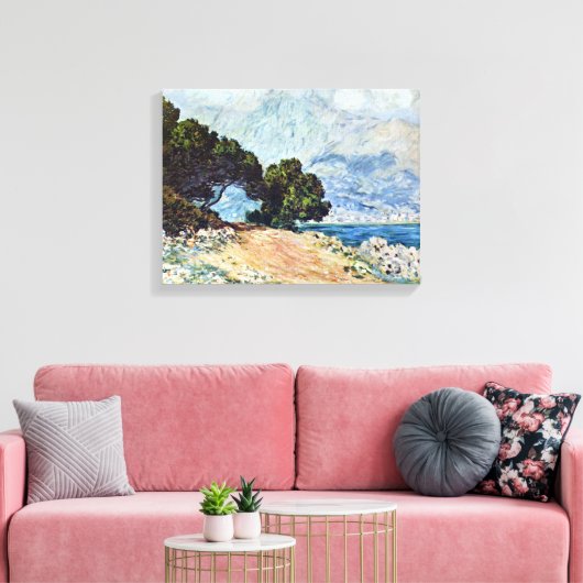 Menton Seen van Pet Martin door Claude Monet Canvas Afdruk (Insitu (Woonkamer))