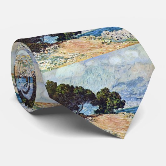 Menton Seen van Pet Martin door Claude Monet Stropdas (Opgerold)
