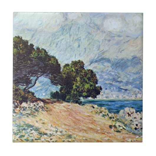 Menton Seen van Pet Martin door Claude Monet Tegeltje (Voorkant)