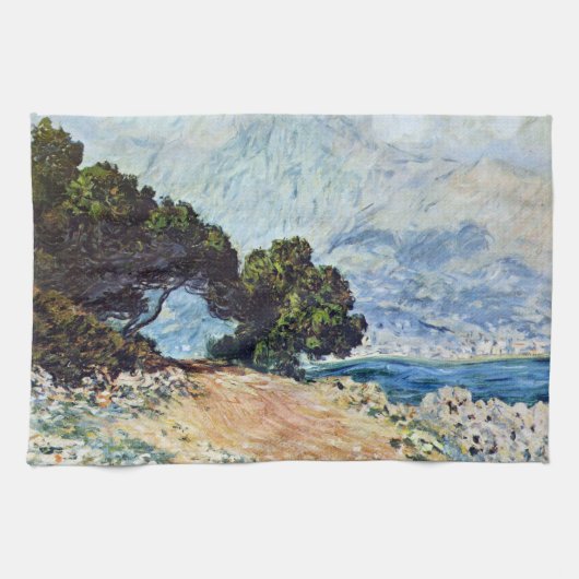 Menton Seen van Pet Martin door Claude Monet Theedoek (Horizontaal)