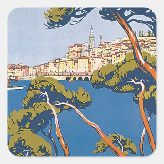 Menton Vierkante Sticker (Voorkant)