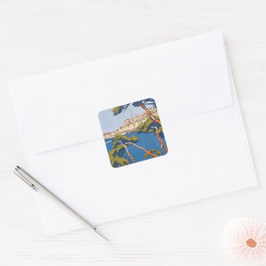 Menton Vierkante Sticker (Envelop)