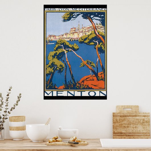 Menton Vintage Travel Poster (Keuken)
